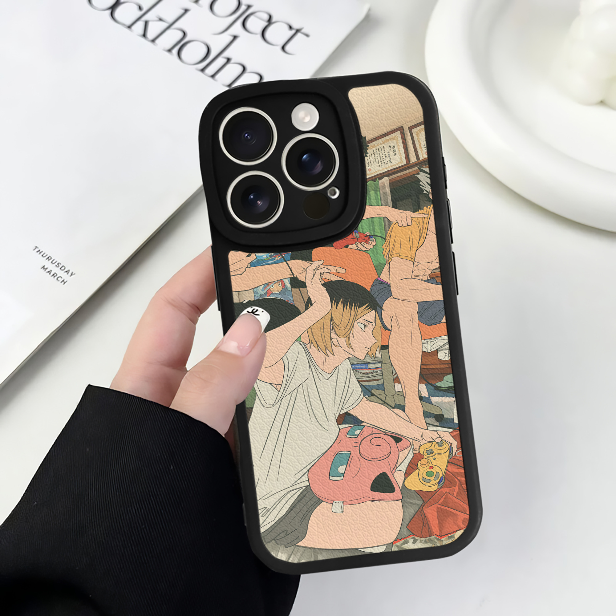 （画像用） ハイキュー!! Haikyu!! 【iPhone 16シリーズ対応】シリコンスマホケース（レザー調） 材質：シリコン